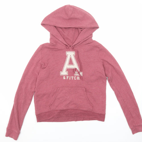 Abercrombie & Fitch Womens Pink Cotton Pullover Hoodie Size S Pullover