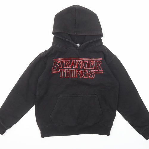 Famona Boys Black Cotton Pullover Hoodie Size 9-10 Years Pullover - Stranger Things Size 9-11 Years