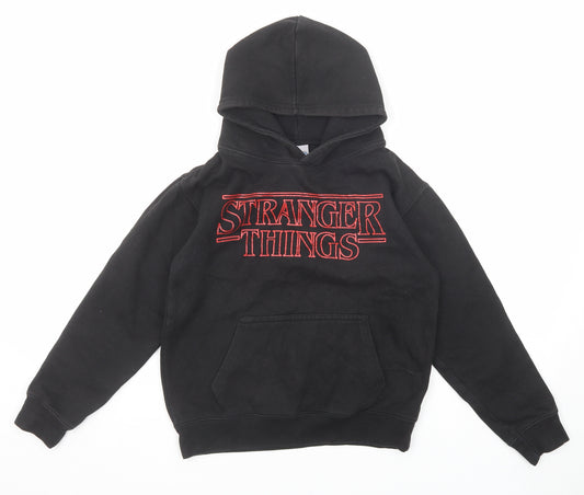 Famona Boys Black Cotton Pullover Hoodie Size 9-10 Years Pullover - Stranger Things Size 9-11 Years
