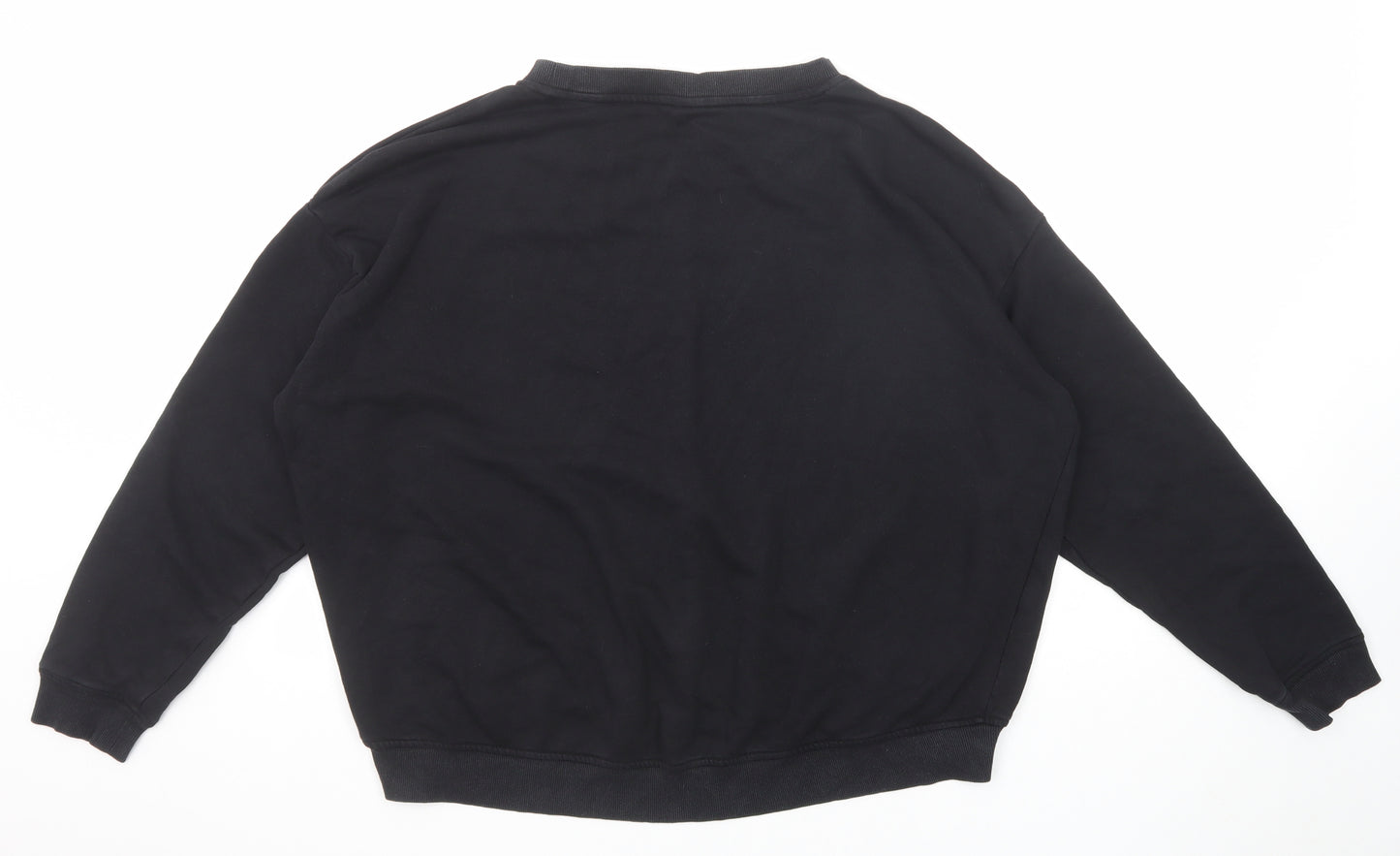 H&M Womens Black Cotton Pullover Sweatshirt Size L Pullover