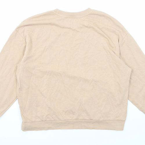 Bershka Womens Beige Cotton Pullover Sweatshirt Size L Pullover - Bad Choices Make Good Stories