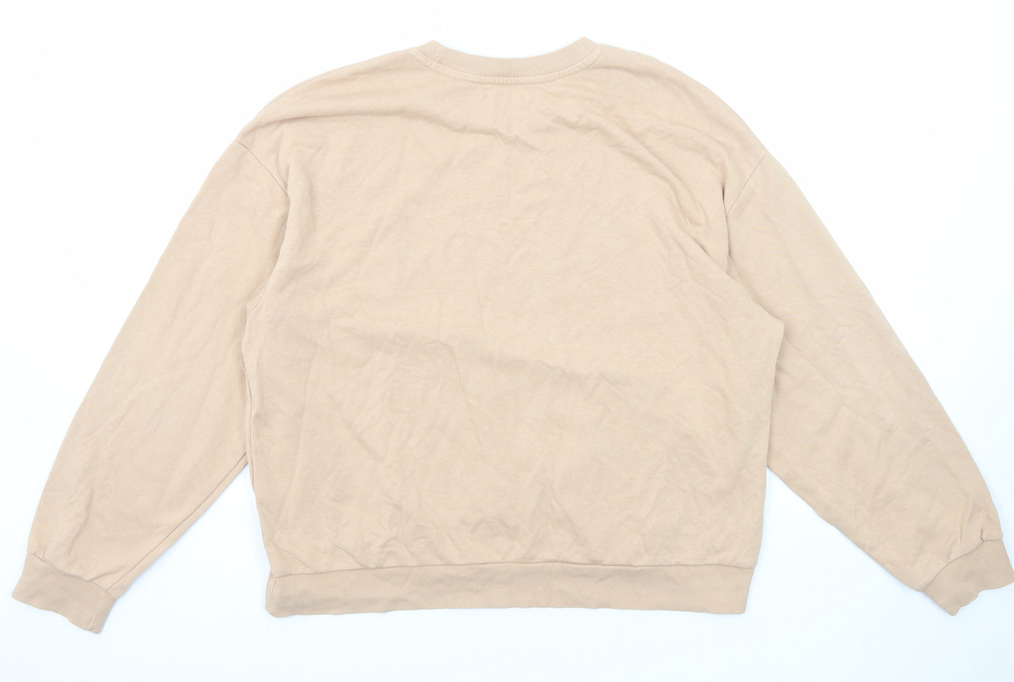 Bershka Womens Beige Cotton Pullover Sweatshirt Size L Pullover - Bad Choices Make Good Stories