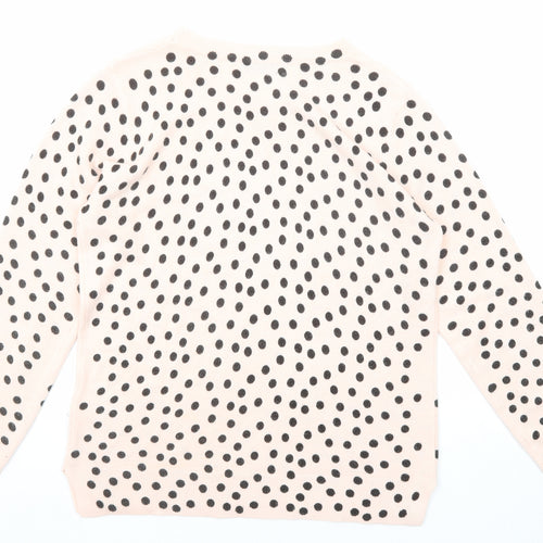 Marks and Spencer Womens Pink Round Neck Polka Dot Acrylic Pullover Jumper Size 12