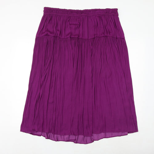 Marks and Spencer Womens Purple Polyester Swing Skirt Size 20