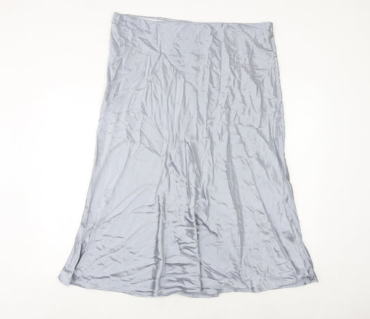 Marks and Spencer Womens Silver Viscose Swing Skirt Size 20