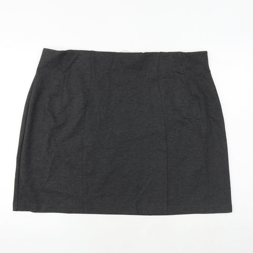 Marks and Spencer Womens Grey Viscose A-Line Skirt Size 22