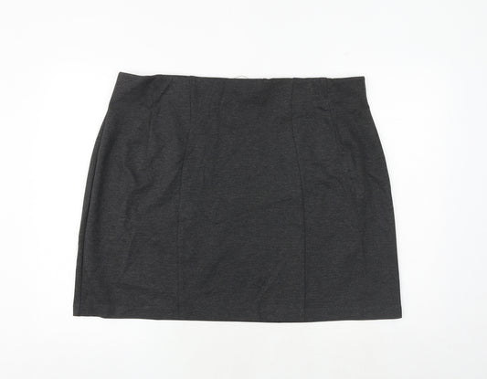 Marks and Spencer Womens Grey Viscose A-Line Skirt Size 22
