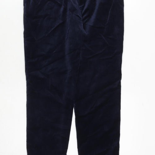 Marks and Spencer Womens Blue Cotton Trousers Size 8 Regular Zip