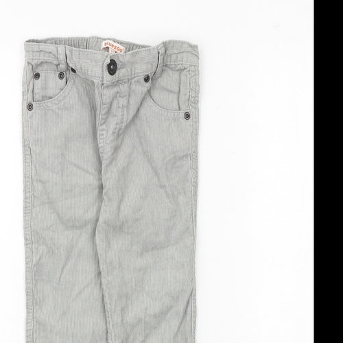 Debenhams Girls Green 100% Cotton Chino Trousers Size 3-4 Years Regular Zip