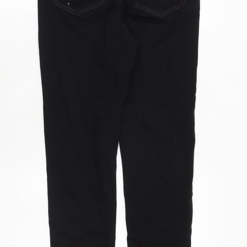 Marks and Spencer Womens Black Cotton Skinny Jeans Size 8 Regular Zip