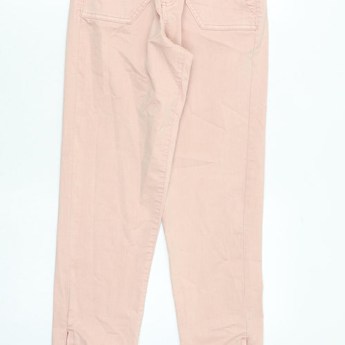 Marks and Spencer Womens Pink Cotton Tapered Jeans Size 6 Regular Zip