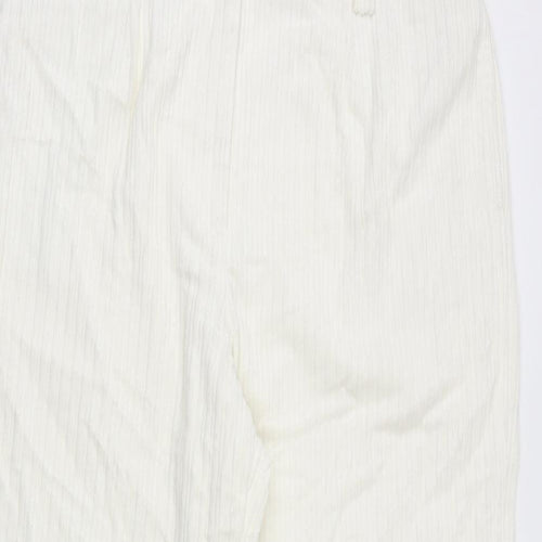 Marks and Spencer Womens Ivory Cotton Trousers Size 20 Regular Zip
