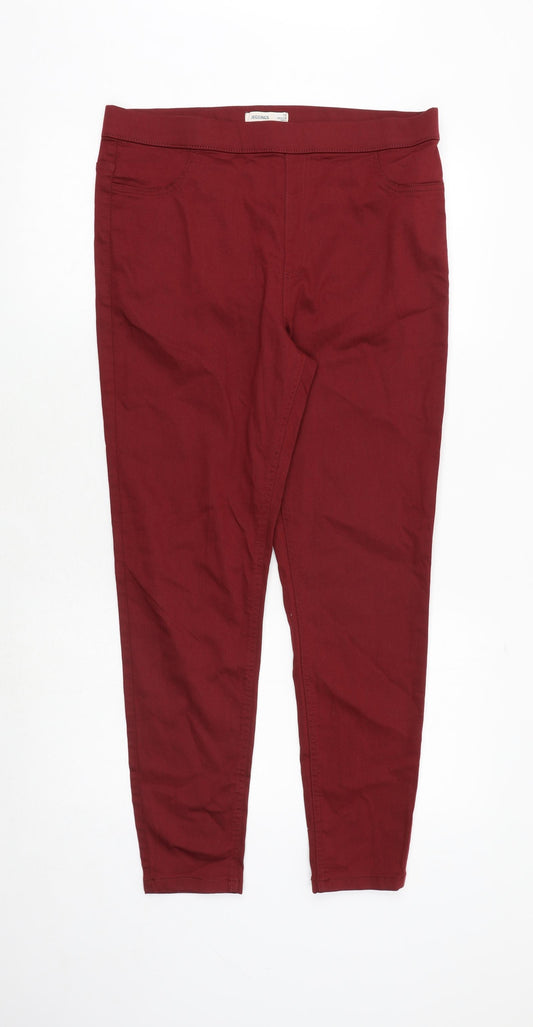 Marks and Spencer Womens Red Cotton Jegging Jeans Size 16 Regular