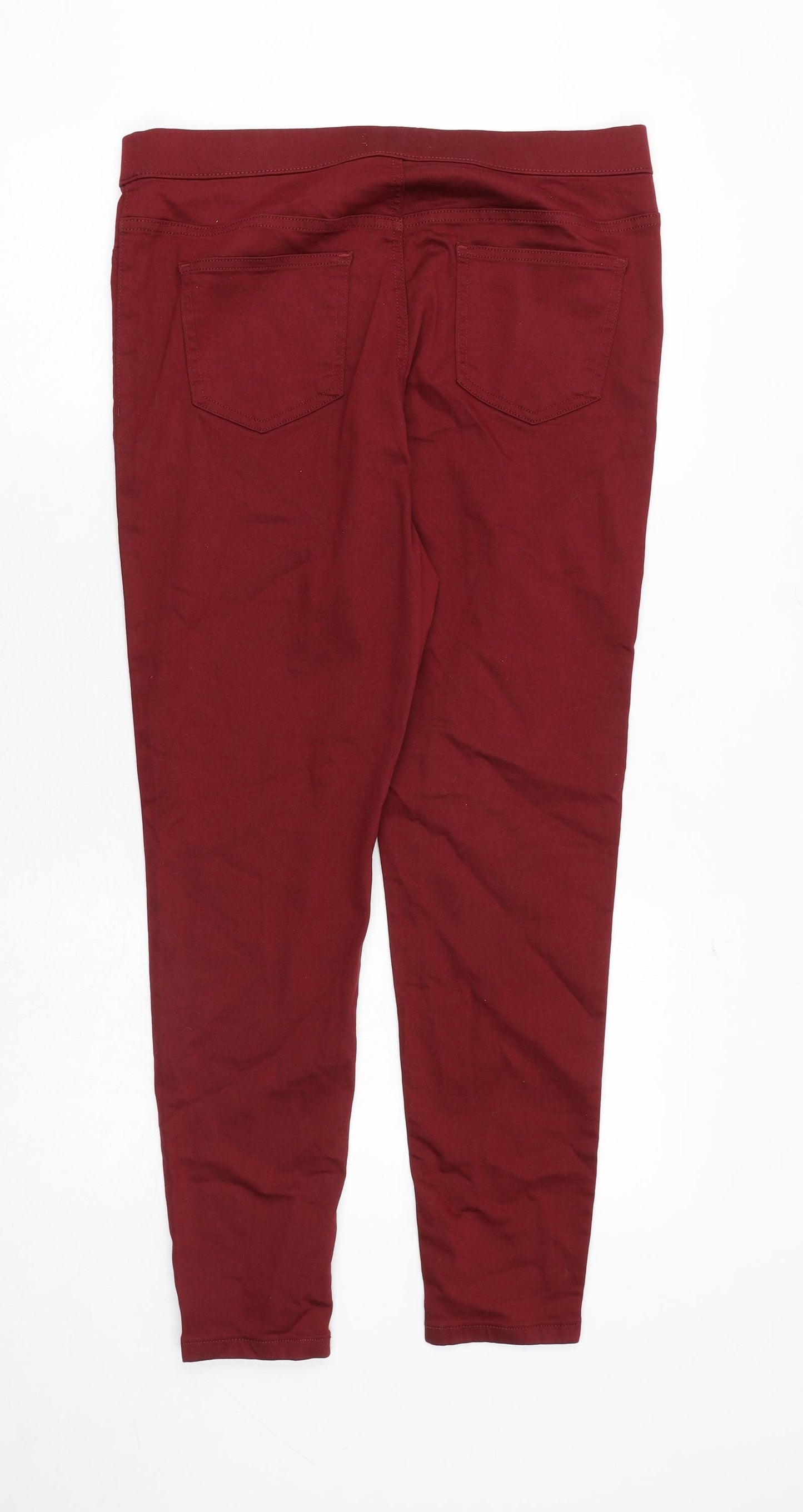 Marks and Spencer Womens Red Cotton Jegging Jeans Size 16 Regular