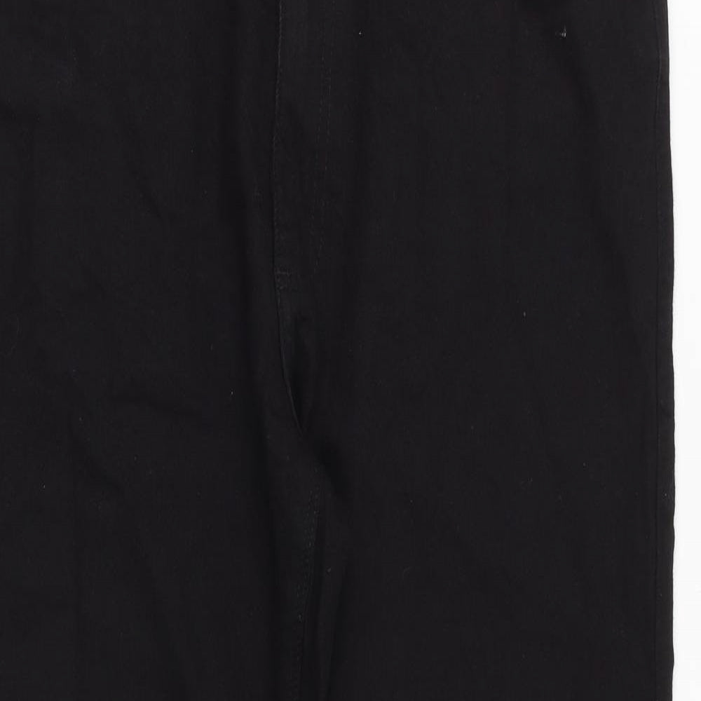 Marks and Spencer Mens Black Cotton Straight Jeans Size 34 in Regular Zip