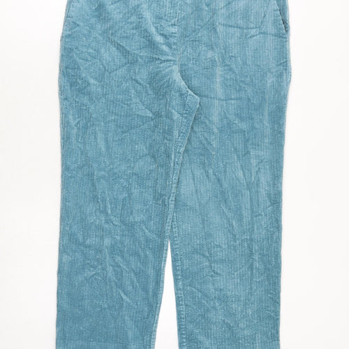 Autograph Womens Blue Cotton Trousers Size 16 Regular Zip