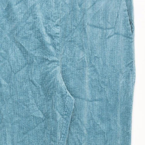 Autograph Womens Blue Cotton Trousers Size 16 Regular Zip