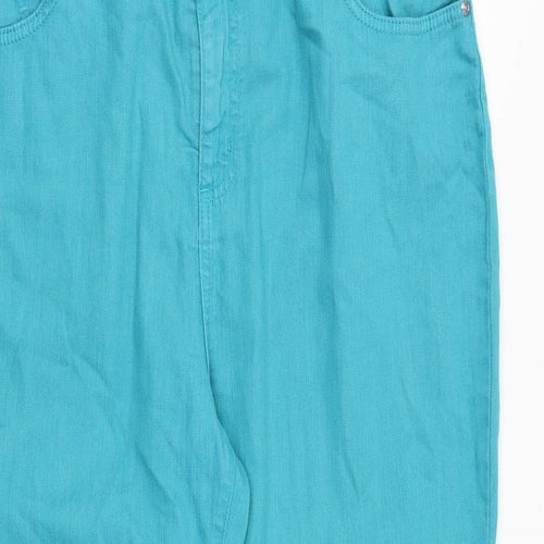 Per Una Womens Blue Cotton Skinny Jeans Size 18 Regular Zip
