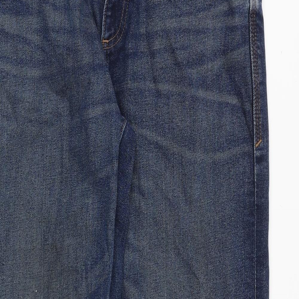 Marks and Spencer Mens Blue Cotton Straight Jeans Size 30 in Regular Zip
