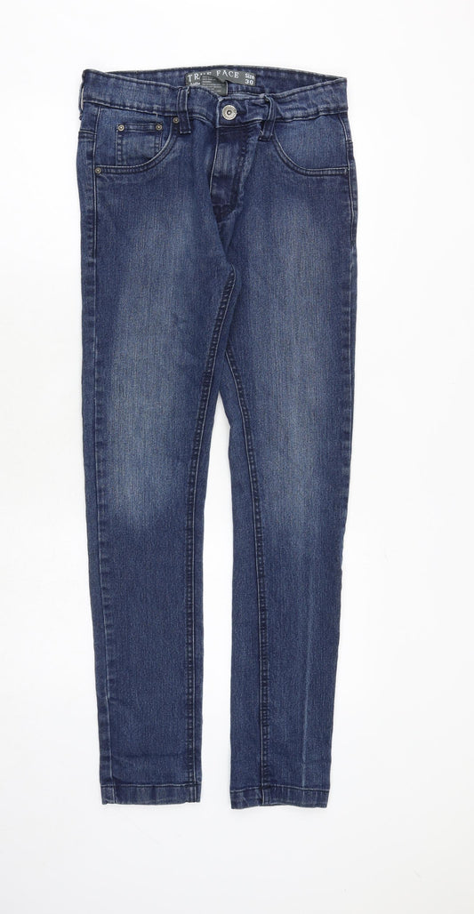 True Face Mens Blue Cotton Skinny Jeans Size 30 in Regular Zip