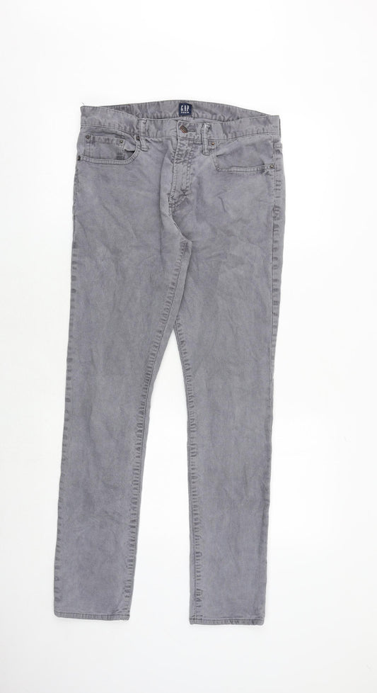 Gap Mens Grey Cotton Trousers Size 32 in Regular Zip