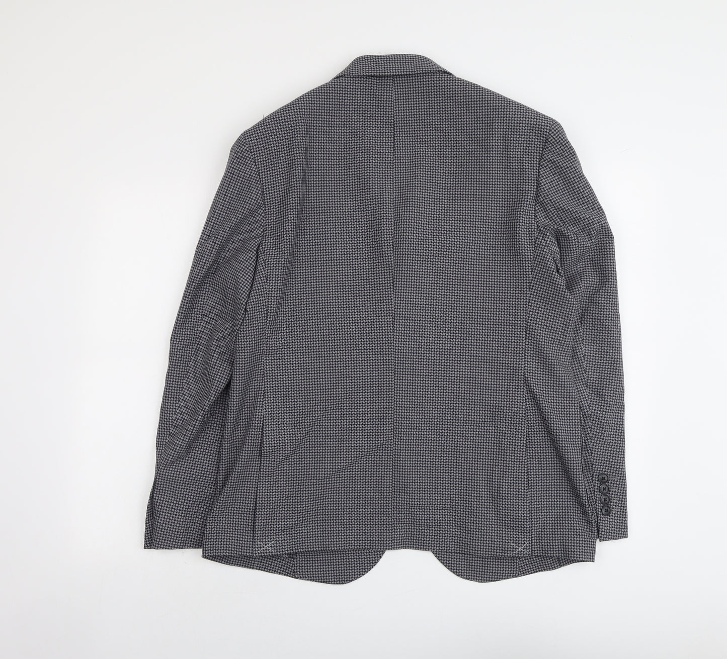 Marks and Spencer Mens Grey Geometric Polyester Jacket Suit Jacket Size 40 Regular