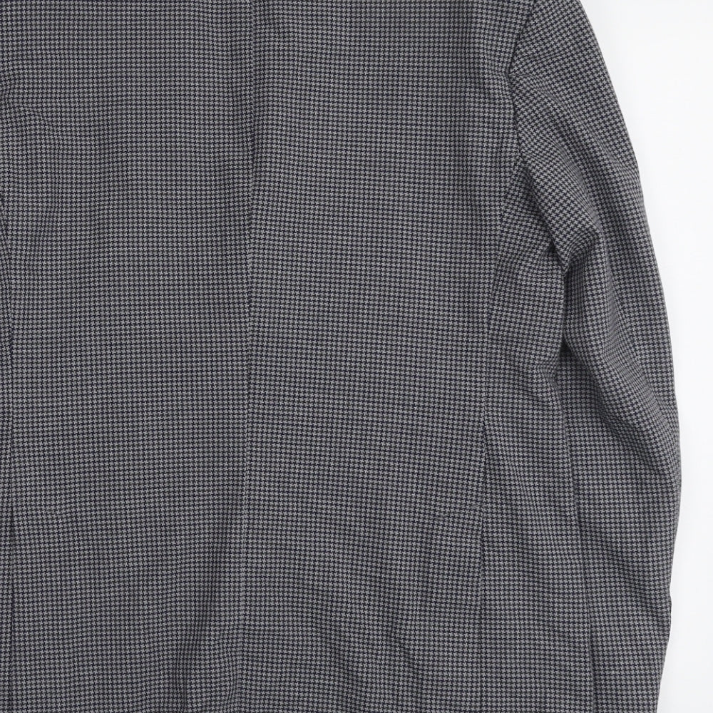 Marks and Spencer Mens Grey Geometric Polyester Jacket Suit Jacket Size 38 Regular