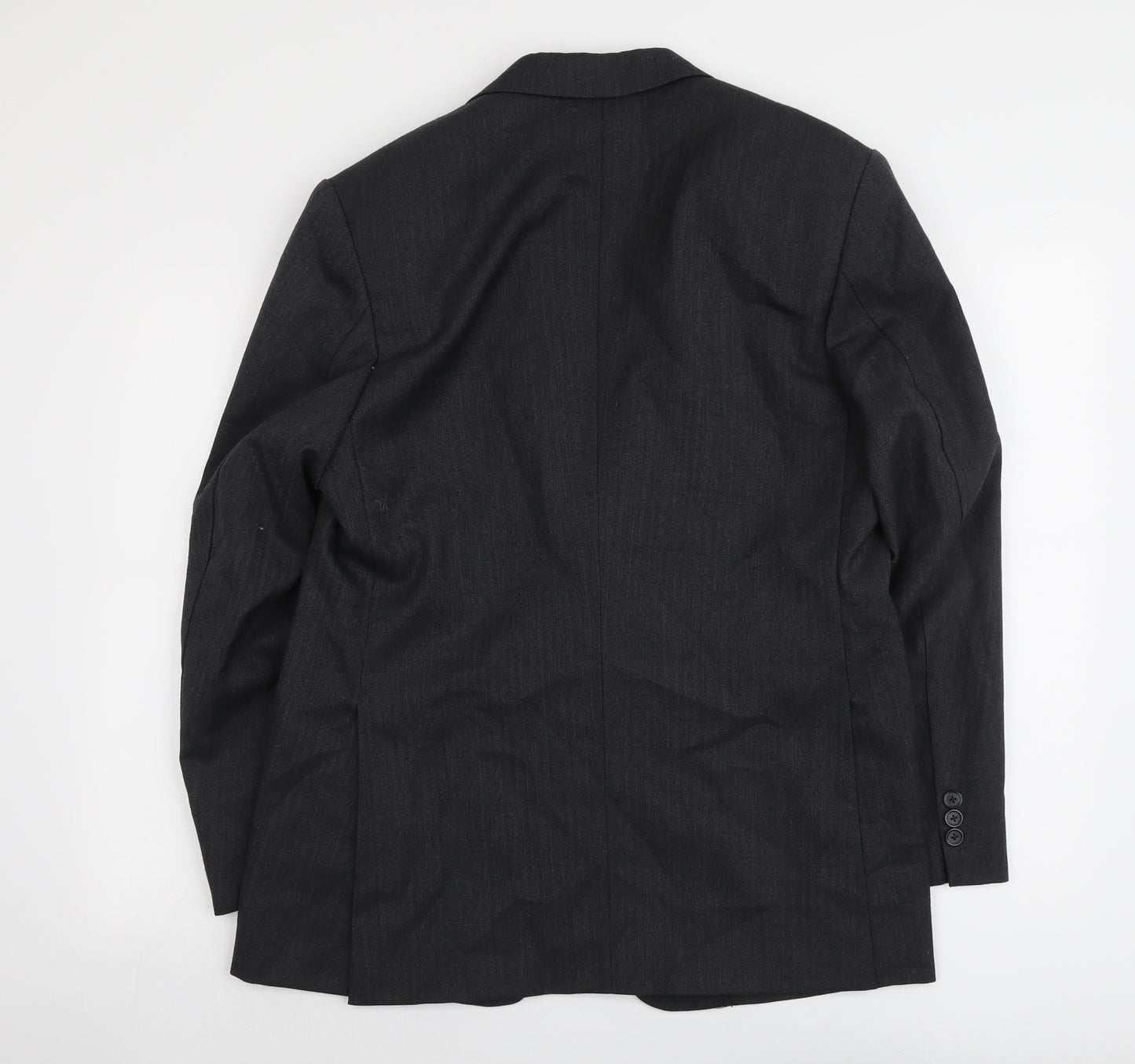 Sam's Mens Grey Striped Polyester Jacket Suit Jacket Size 42 Regular