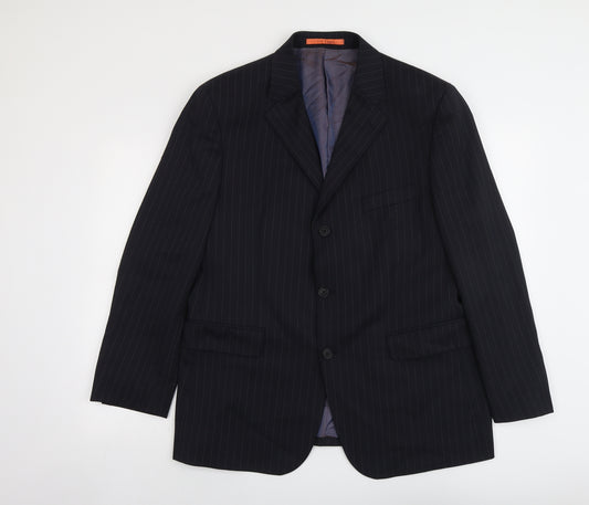 Ted Baker Mens Blue Striped Wool Jacket Suit Jacket Size 44 Regular