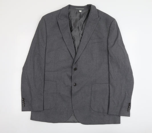 Marks and Spencer Mens Grey Polyacrylate Fibre Jacket Suit Jacket Size 44 Regular