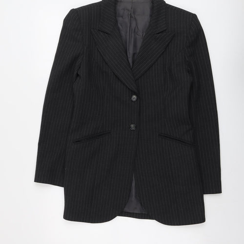 Hobbs Womens Grey Striped Jacket Blazer Size 12 Button