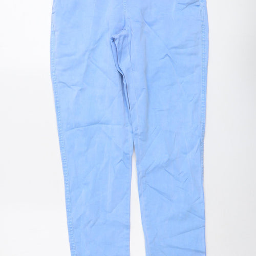 Joules Womens Blue Cotton Chino Trousers Size 8 L30 in Regular Button