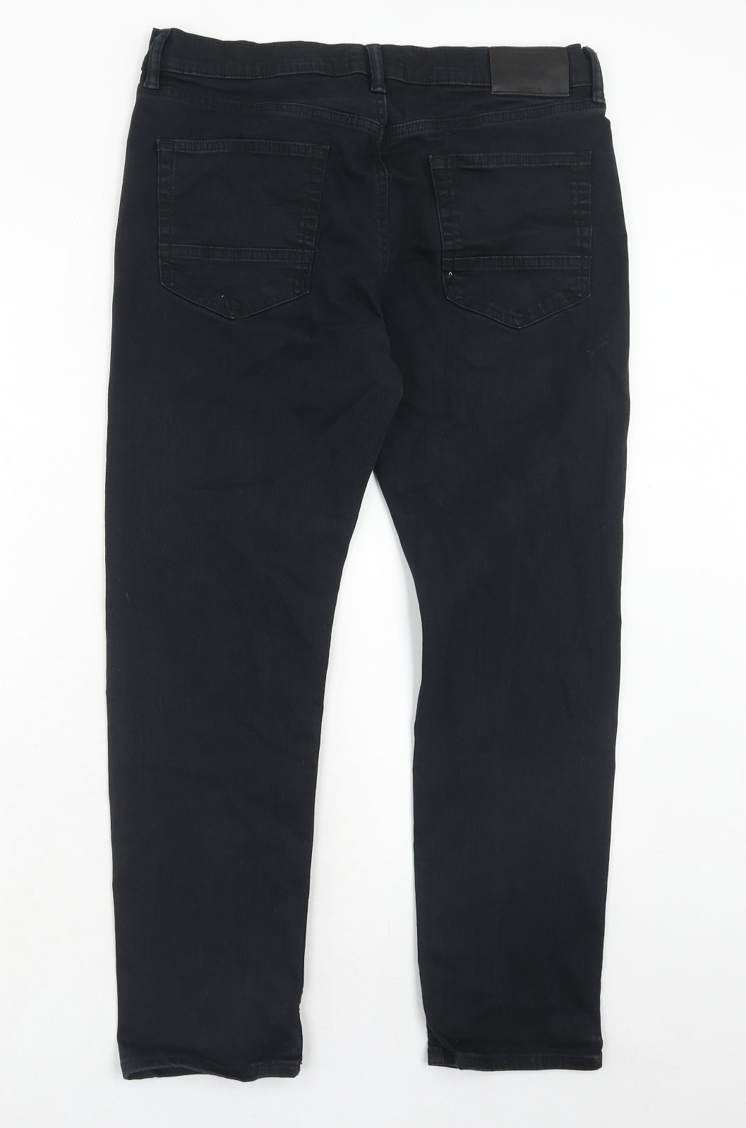 Marks and Spencer Mens Black Cotton Skinny Jeans Size 34 in L29 in Slim Zip