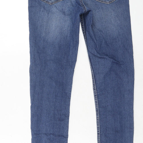 H7m Womens Blue Cotton Skinny Jeans Size 8 Regular Zip