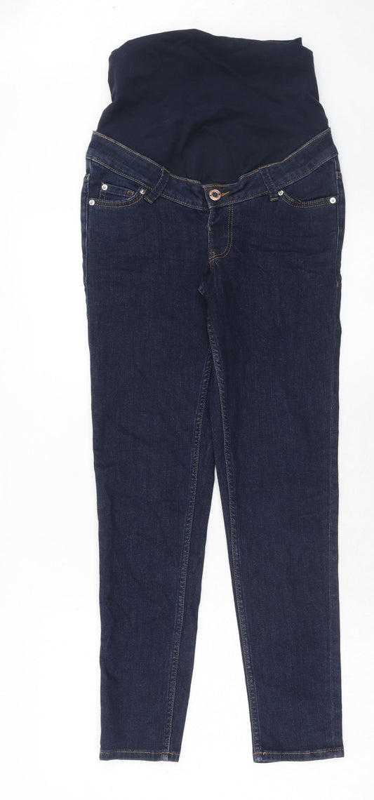 Marks and Spencer Womens Blue Cotton Skinny Jeans Size 8 Regular