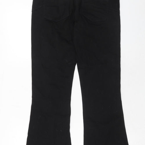 NEXT Womens Black Cotton Bootcut Jeans Size 12 Regular Zip