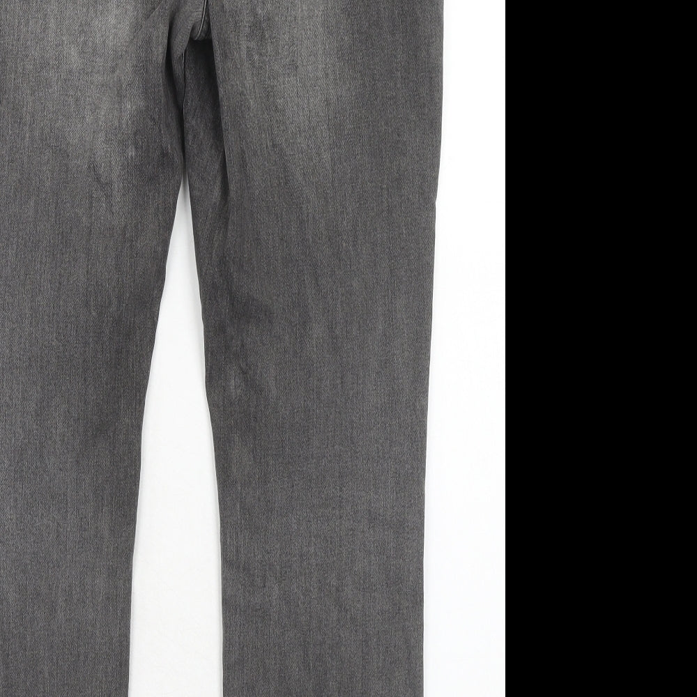 NEXT Womens Grey Cotton Skinny Jeans Size 18 Regular Zip