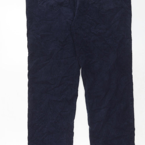 Marks and Spencer Womens Blue Cotton Trousers Size 16 Regular Zip