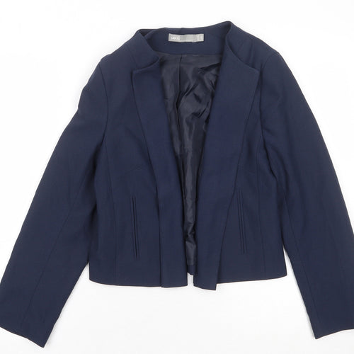 ASOS Womens Blue Polyester Jacket Blazer Size 12 - Open