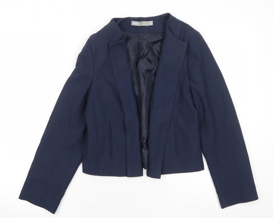 ASOS Womens Blue Polyester Jacket Blazer Size 12 - Open