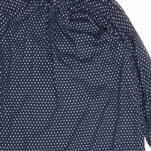 Marks and Spencer Womens Blue Polka Dot Polyester A-Line Size 16 Round Neck Tie