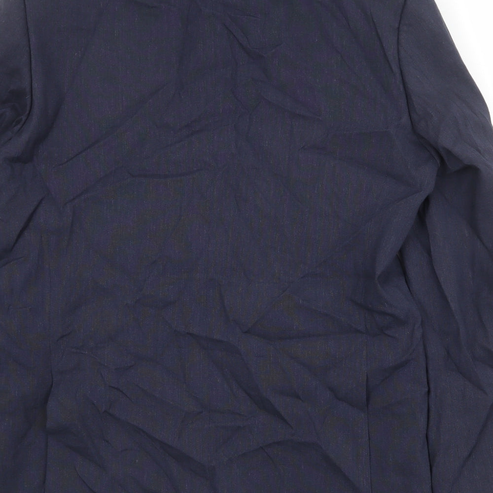 Marks and Spencer Mens Blue Linen Jacket Suit Jacket Size 38 Regular