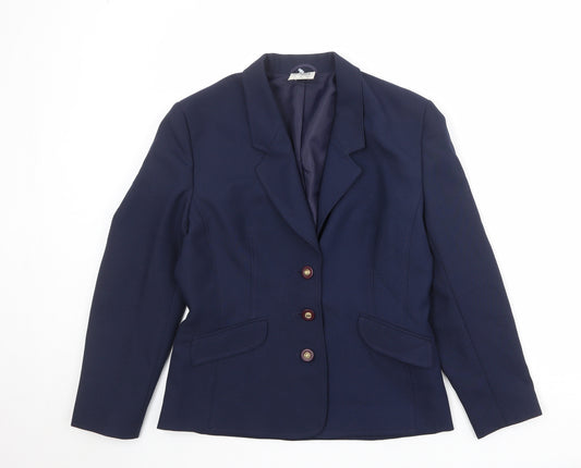 Eastex Womens Blue Polyester Jacket Blazer Size 12