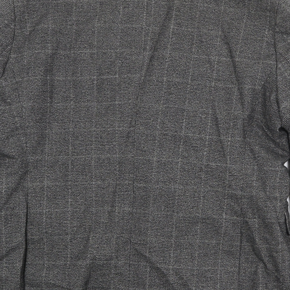 Esprit Mens Grey Plaid Wool Jacket Blazer Size 44 Regular