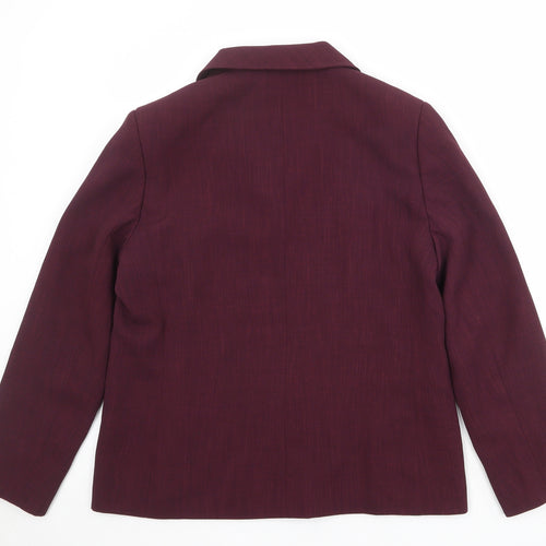 Liza Lovell Womens Purple Polyester Jacket Blazer Size 14