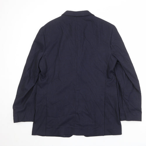 Zara Mens Blue Polyester Jacket Suit Jacket Size 40 Regular