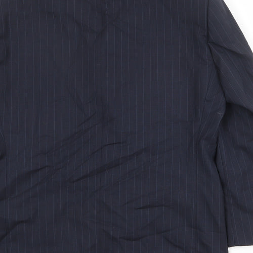 Daniel Hechter Mens Blue Striped Wool Jacket Suit Jacket Size 38 Regular