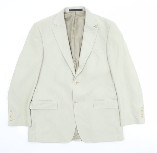 Marks and Spencer Mens Beige Polyester Jacket Suit Jacket Size 38 Regular