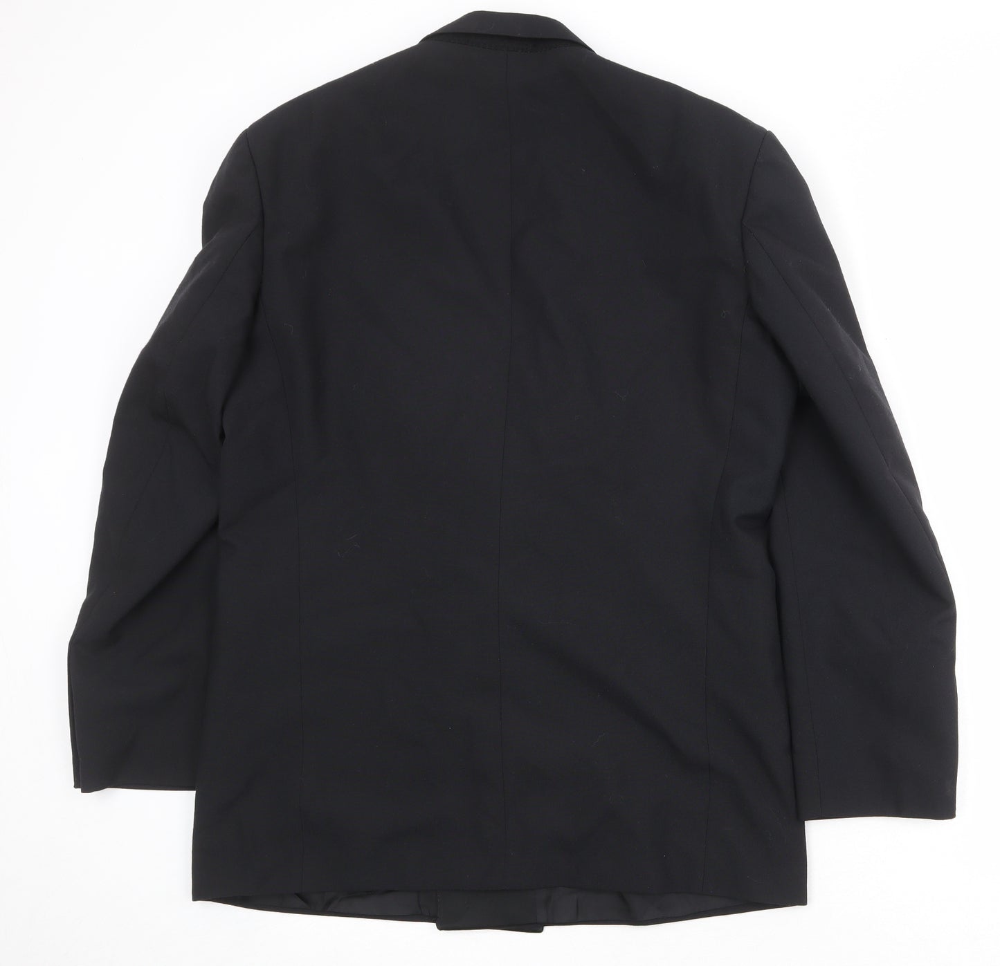 St Michael Mens Black Wool Tuxedo Suit Jacket Size 40 Regular