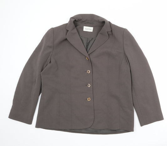 Eastex Womens Brown Polyester Jacket Blazer Size 16